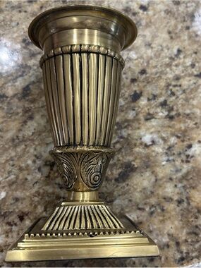 Gatco Brass Fluted Acanthus Pedestal Candle Holder